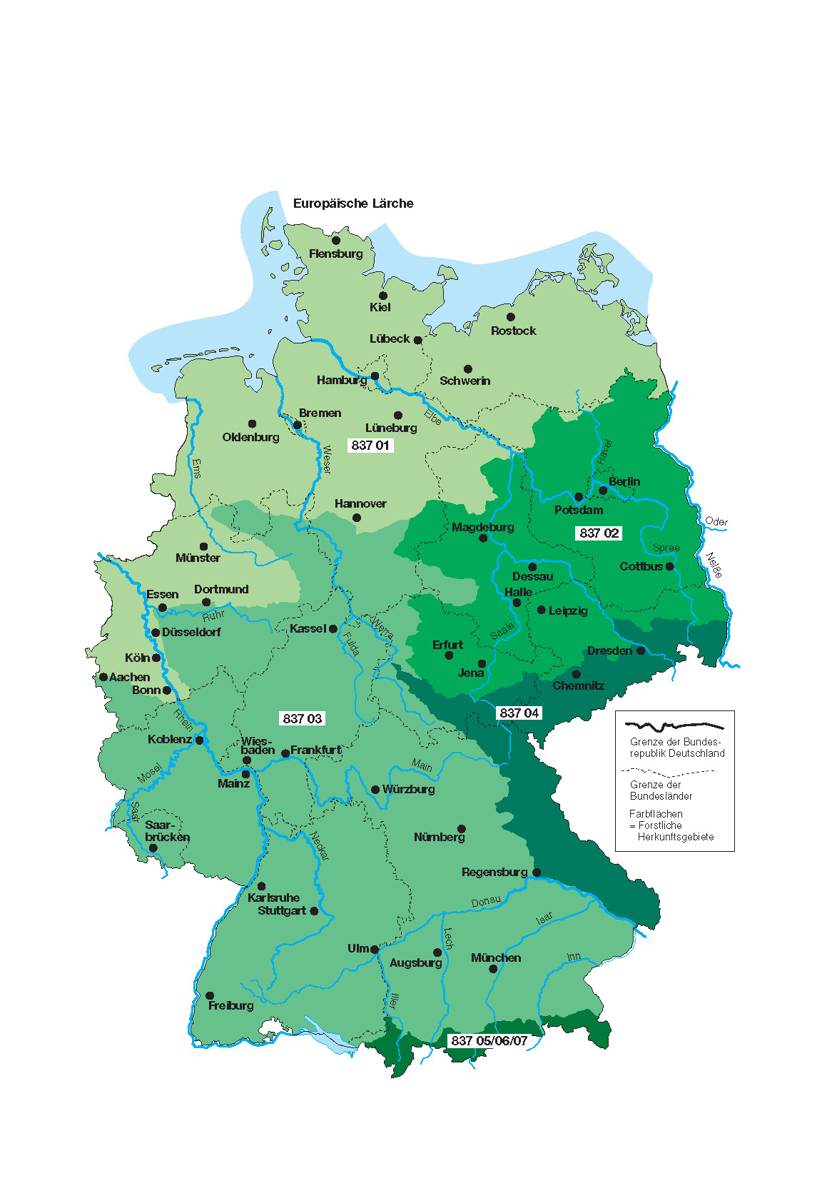 Karte für Europ. Lärche